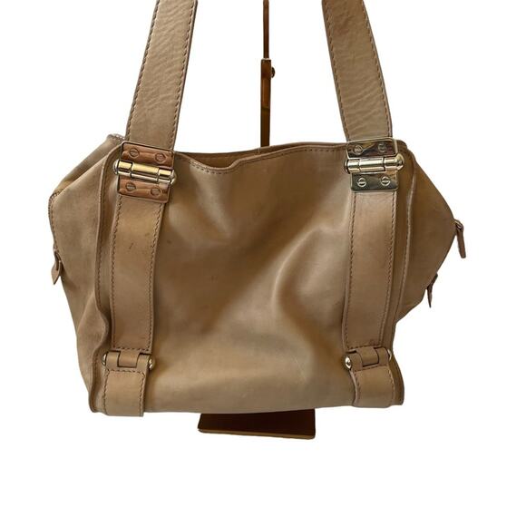 Jimmy Choo Parker Shoulder Bag Calfskin Leather Made in Italy Tan Neutral GUC - Picture 3 of 16